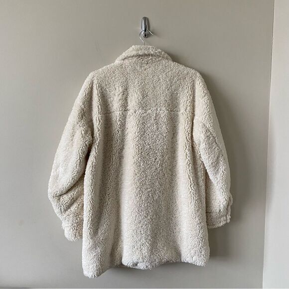 Esqualo-Fluffy Soft Teddy Coat- Off White - Picture 4 of 15